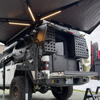 on jeep gladiator rear view with awning out
