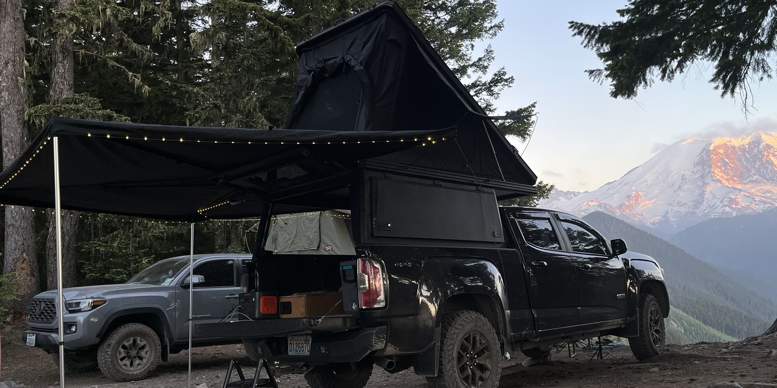 Frontier camper at dusk